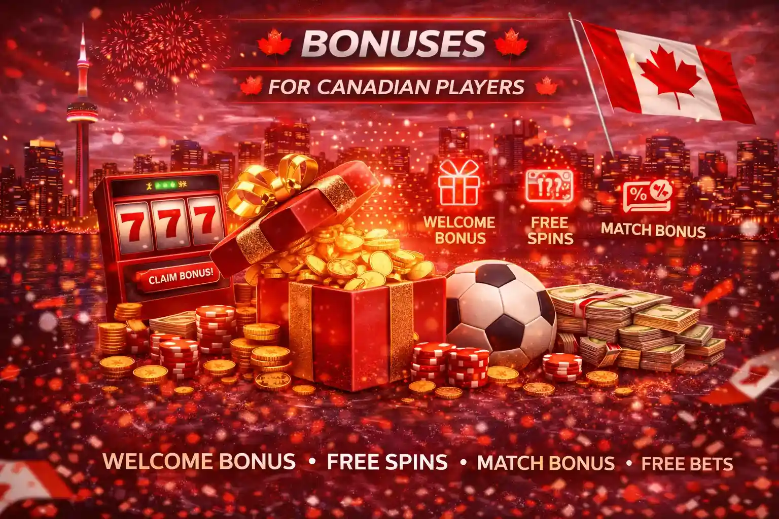 Welcome bonus free spins and match bonus offers for Canadian players