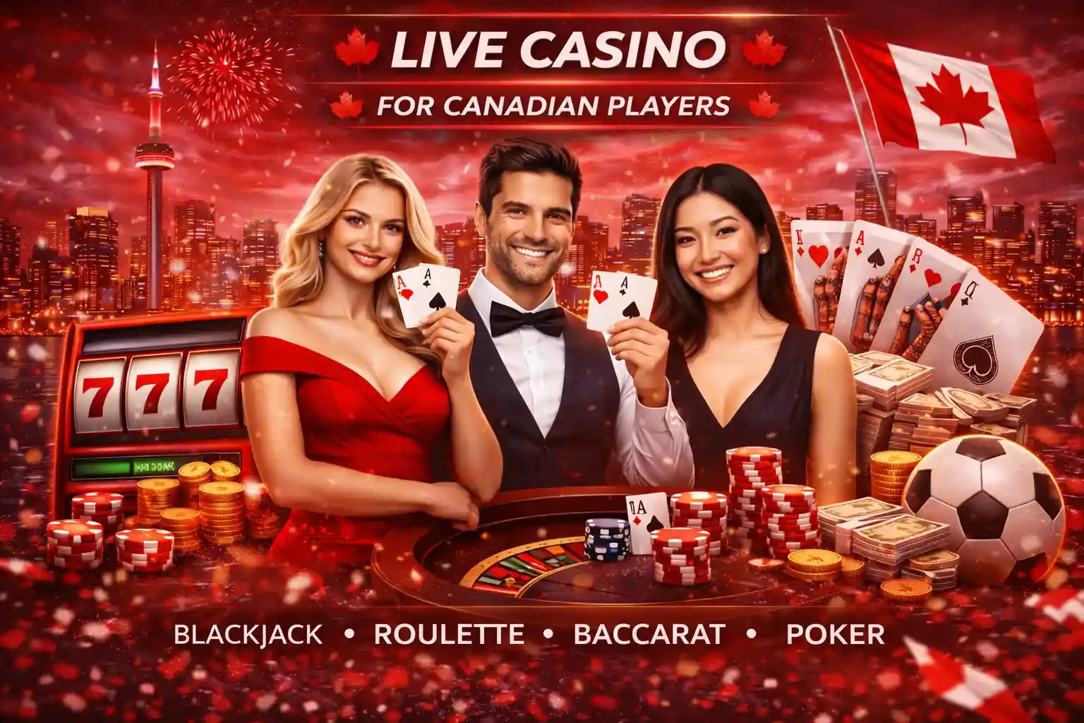 Live blackjack roulette and baccarat tables for Canadian online players