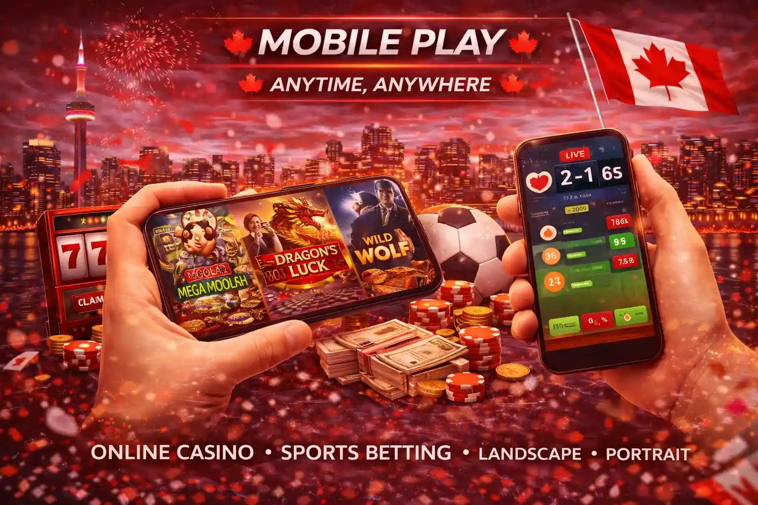 Mobile casino play with slots sports betting and live games in Canada